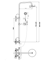 Душевая стойка Agger Thermo A2451244 без излива, с термостатом, черный