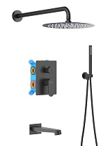 Душевой набор Aquatek Оберон AQ1273MB черный матовый
