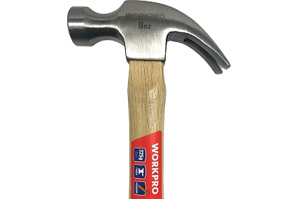 Молоток столярный с деревянной рукояткой WORKPRO 225гр WP241004