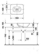 Раковина Duravit Bacino 0334520000 55 см