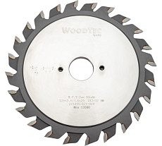 Диск подрезной для форматно-раскроечных станков 125x20x2.8-3.6 мм, Z=12+12 Woodtec ВИ 325887