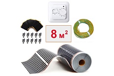 Плёночный электрический тёплый пол ТеплоСофт 8м.кв. с терморегулятором плёнка 8м.кв.