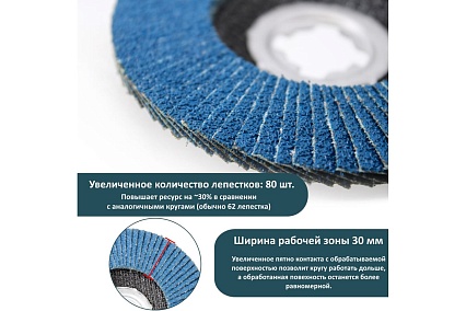 Набор шлифовальных лепестковых кругов КЛТ P40 плоские, 125 мм, X-lock/22.2 мм Альфадиск 5429