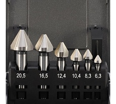 Набор зенковок H-Tools 60гр. 6.3-20.5мм DIN334C 3z HSSE-Co5 6шт 896806EHT