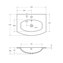 Раковина Cezares Vague 70 см 82410