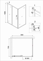 Душевая дверь Niagara Nova 80x190, прозрачное, хром NG-62-8A