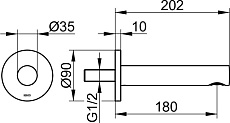 Излив для ванны Keuco IXMO 59545010101 202 мм, хром