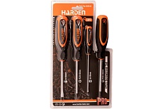 Набор из 4-х отверток Harden серии джет CRV, SL3, SL6, PH2, PZ2 550344