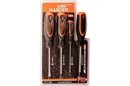Набор из 4-х отверток Harden серии джет CRV, SL3, SL6, PH2, PZ2 550344