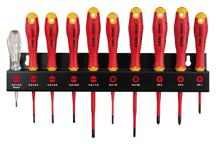 Набор диэлектрических отверток SL/PH/PZ/Tx E-Slim Felo Ergonic на стальной стойке, 10 шт 41391093