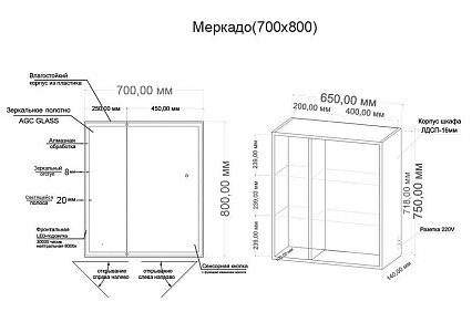 Мебель для ванной Grossman Меркадо 70 см графит матовый