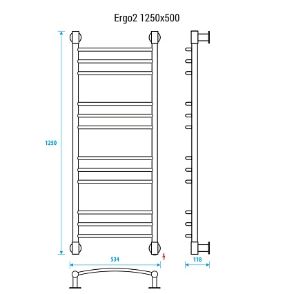 Полотенцесушитель электрический Energy Ergo2 EETR0ERGO21255 50x125 хром