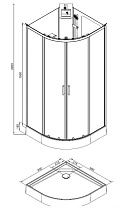 Душевая кабина Aquanet Passion R 90x90, прозрачное стекло