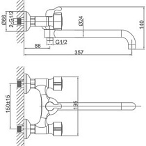 Смеситель универсальный D&K Hessen Torhall DA1413341