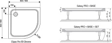 Поддон для душа Ravak Elipso Pro-90 CHROME