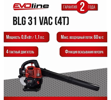 Бензиновый воздуходув с функцией всасывания Evoline BLG31VAC (4T)