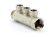 Коллектор Tiemme 3 отвода, 1&quot;х1/2&quot;В (никель) 1910077 / 1943N060403