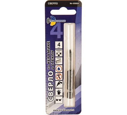 Сверло по керамике и стеклу 4 мм TRIO-DIAMOND 430004