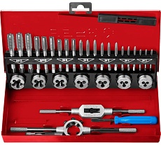 Набор метчиков и плашек, сталь 9ХС, 32 предмета Зубр МАСТЕР 28129-H32_z01