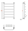 Полотенцесушитель водяной Aquanet Fiona 50x80 см