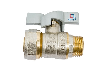 Шаровой кран для воды СТМ СТАНДАРТ 20х1/2", ц/ш, бабочка CWPM1220