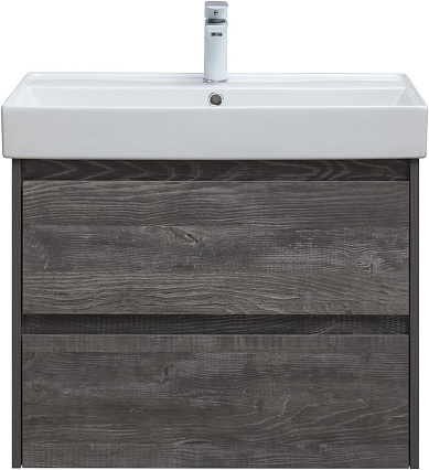 Тумба с раковиной Aquanet Nova Lite 75 см, 2 ящика, дуб серый