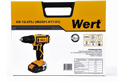 Аккумуляторная дрель Wert CD 12-2TLi W2201.017.01 199184