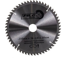 Диск пильный по ламинату и алюминию (210х30 мм; 56TPI) Pilorama 512156