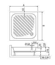 Поддон для душа RGW Acrylic RGW B/CL-S-A 80x80