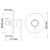 Смеситель для биде WasserKRAFT Main A14157 со шлангом 120 см