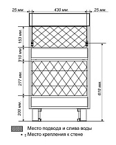 Тумба с раковиной 1MarKa Wash 110 см, белый глянец