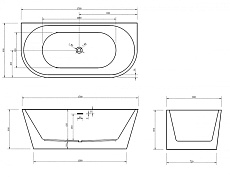 Акриловая ванна Abber AB9216-1.7MB 170x80 черный матовый