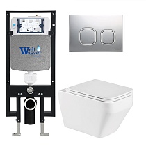 Комплект Weltwasser 10000011648 унитаз Hofbach 041 GL-WT + инсталляция + кнопка Amberg RD-CR