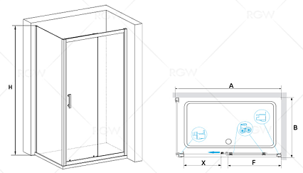 Душевой уголок RGW Passage PA-145 120x90 прозрачное, хром