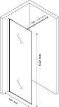 Душевая перегородка Cerutti Cezares T90 90x195 хром, прозрачное