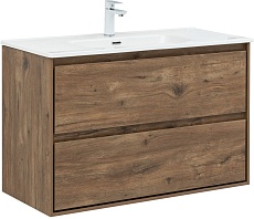 Тумба с раковиной Aquanet Милан 100 см дуб рустикальный