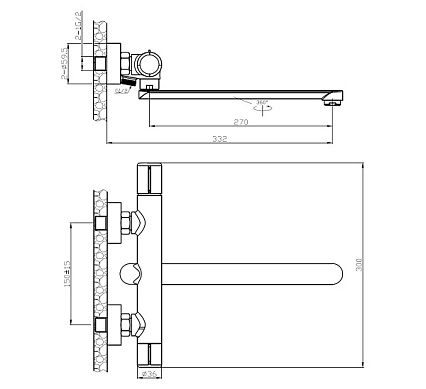 Смеситель для ванны Agger Slim А2221100