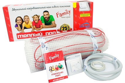 Тёплый пол Обогрев Люкс Family 75 Вт 0,5 м/кв двухжильный UT-00003188