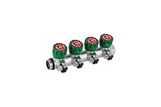 Коллектор Hoobs латунный хром 1" x 3/4" (евроконус) - 4 вых. 03106H