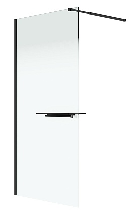Душевая перегородка Niagara Nova NG-582-10BLACK 100x200 белый градиент, профиль черный матовый