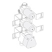 Скрытая часть смесителя Bossini Oki/Cube Z030203000 термостат, на 3 выхода с девиатором