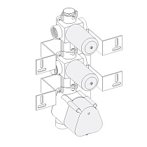 Скрытая часть смесителя Bossini Oki/Cube Z030203000 термостат, на 3 выхода с девиатором