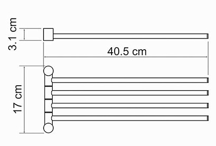 Полотенцедержатель WasserKRAFT K-1034 четверной