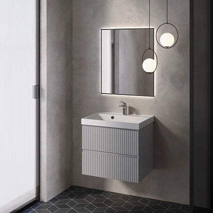 Тумба с раковиной AQUAme S1 60 см серый