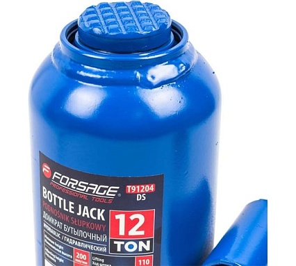 Бутылочный домкрат Forsage F-T91204(DS) 12 т, с клапаном, 217-407 мм 51454