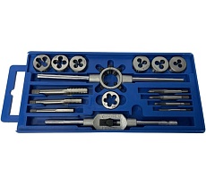 Набор для нарезания резьбы БМ 3-12 мм, пластмассовый футляр, 16 предметов 650216