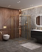 Душевой уголок Cezares MOLVENO-A-22-90+20-C-BORO-IV 110x110 прозрачный, брашированное золото