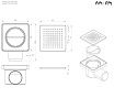 Душевой лоток Am.Pm PrimeFlow W02BD-P11-010-01BM 10 см, решетка черный матовый