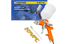 Краскораспылитель Partner с верхним пластиковым бачком 600 мл, сопло 1.7 мм, 3.5 bar, 70-100 л/мин, присоединительная резьба 1/4 PA-H-827-3V(7476)