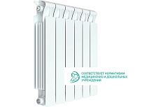 Биметаллический радиатор Rifar MONOLIT 500 6 секций, боковое подключение RQLAGK1B4U8G7C